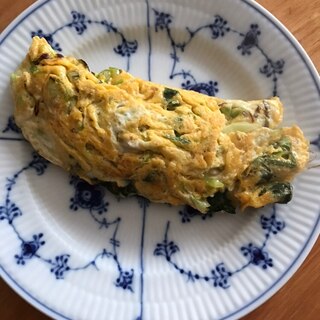 お弁当に！ほうれん草の胡麻和えとキャベツの卵焼き